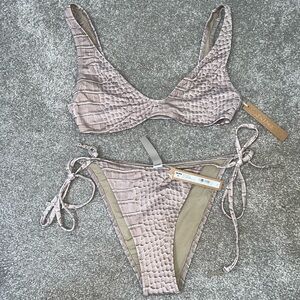 SKIMS Tan Bikini Swimwear Set